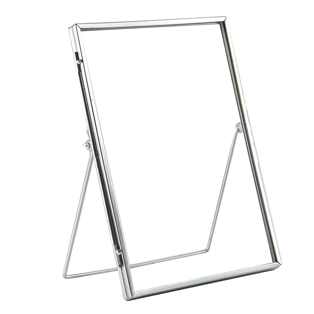 Nicola Spring Silver Metal Photo Frames - Fits Photo Size 6 X 8 (15 X 20Cm) - Pack Of 5 - A5 Picture Frame Portrait Orientation Freestanding Certificate Display Poster Case