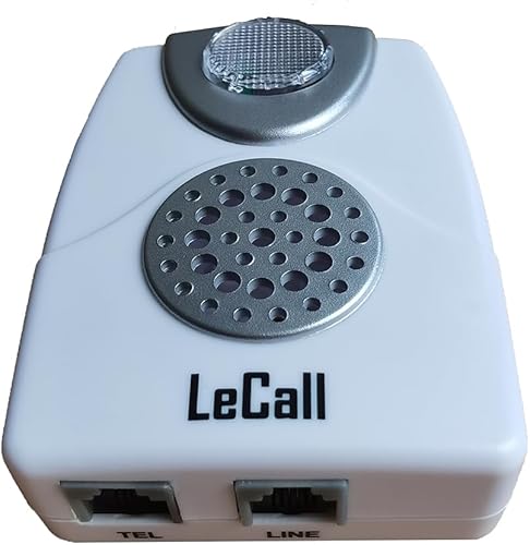 Miniatura 1 de Amplificador de timbre de teléfono Amplificador de anillo de teléfono Aumentador de volumen de timbre ajustable Interruptor HI LO con luz de flash