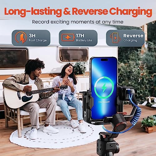 Image of Hohem iSteady MT2 Kit 3-Axis Gimbal Stabilizer for Mirrorless /Pocket /Action Camera and Smartphone, AI Tracker with CCT /RGB Fill Light for Canon /Sony /Nikon /iPhone, Black