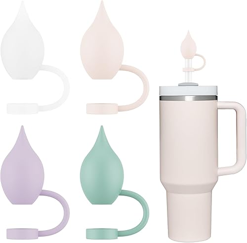 4 fundas de popote para Stanley Cup de 40 a 20 onzas, tapas de silicona de 0.4 pulgadas, accesorios de copas Stanley, a prueba de polvo y fugas (4 disponible en Yaxa Peru