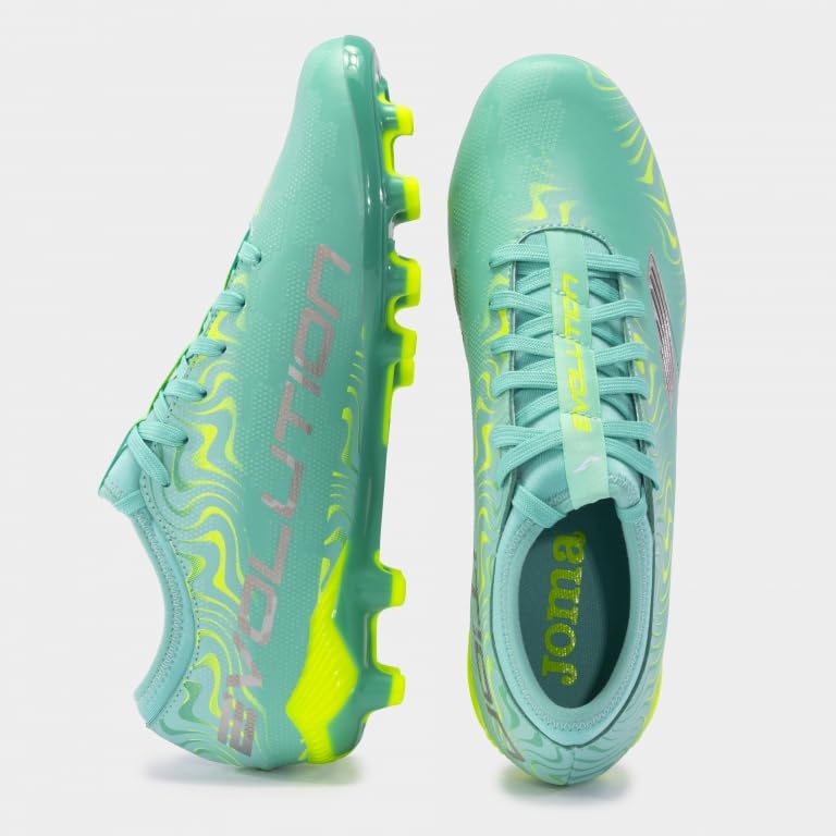 Joma Soccer Boots Firm Ground, 6.5-11 - Professional Cleats - Microfiber Upper, Chrome Sole, Heel Reinforcement, and Sock-Like Fit - Evolution Cup FG