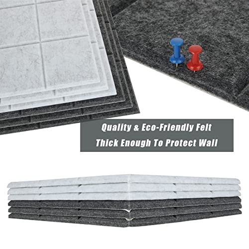 Akolafe 6Pcs Gray Cork Board Tiles 12X12 Inch Adhesive Cork Board Squares 9 Mm Thick Felt Pin Board Cork Bulletin Board With Push Pins Display Board Felt Board Notice Memo Board For Wall Office Home #TOP2
