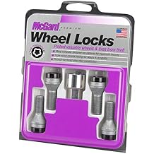 McGard 27316 Black Bolt Style Cone Seat Wheel Lock Set M12 x 1.25 Thread Size - Set of 4 Locks and 1 Key