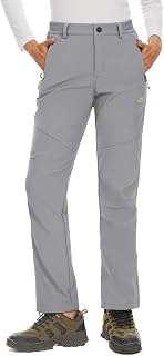 MAGCOMSEN Womens Winter Pants Warm Fleece Lined Water Resistant Snow Skiing Hiking Pants
