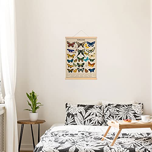 Vintage Papillons Butterflies Poster Butterflies Wall Art Prints Rustic Style Of Butterflies Wall Hanging For Living Room Office Classroom Bedroom Playroom Dining Room Decor Frame 15.7 X 19.7 Inch #TOP4