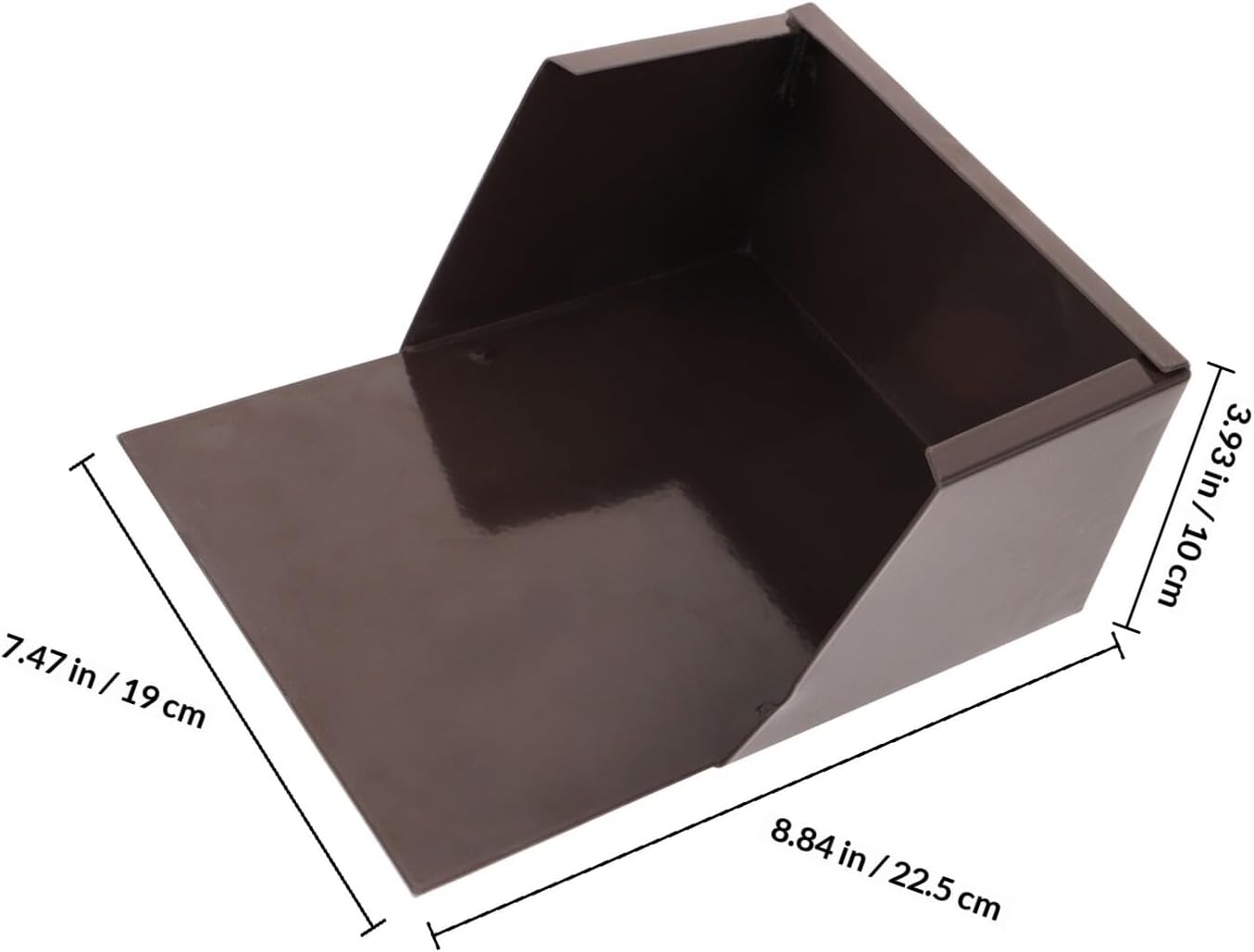 SEWACC Aluminum Alloy Gutter Downspout Splash Block Rainwater Drainage Extender with Fixing Nails, Brown Metal Splash Guard for Outdoor Lawn and Foundation Protection