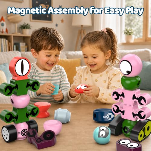 Magnetic Robot Building Toy, STEM Magnet Alien Toys Set for Kids Age 3-5 by WOANZZ - Used condition - Image 6