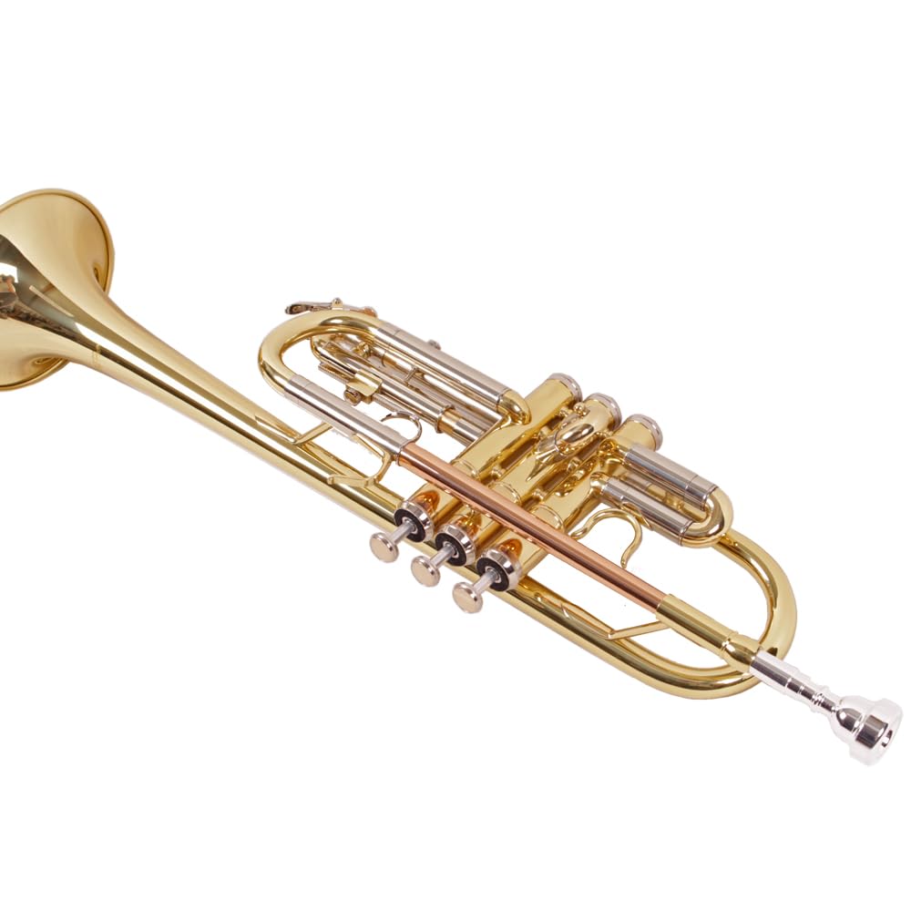 C- Trompete mit Goldmessing Mundrohr Neusilber Koffer + Mundstück