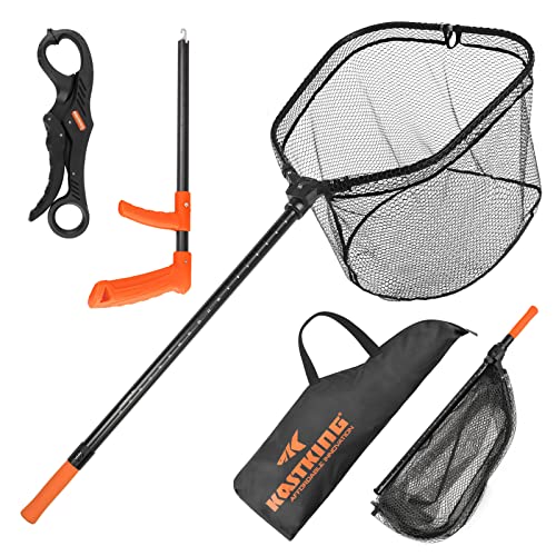 Kastking Brutus Fishing Net Combo, Foldable Extendable Fish Landing Net, Lightweight & Portable Fishing Net With Fish Hook Remover And Fish Lip Gripper, Pvc-L #TOP10