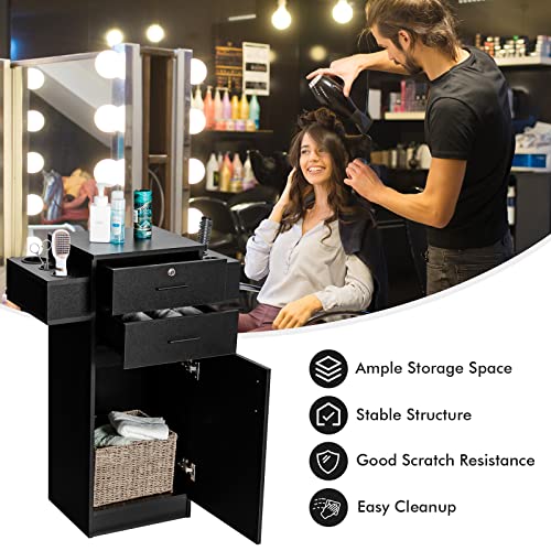Giantex Locking Salon Storage Cabinet with Tool Holders #TOP15