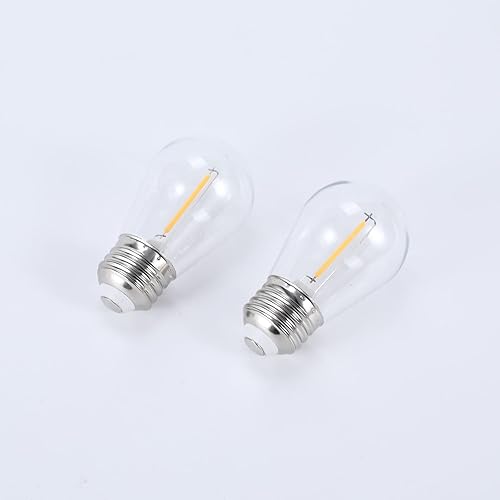 Miniatura 7 de Tira de luces LED para patio al aire libre de 25 pies. Tira a prueba de agua IP65 con 12 bombillas inastillables. Luces de Navidad resistentes con