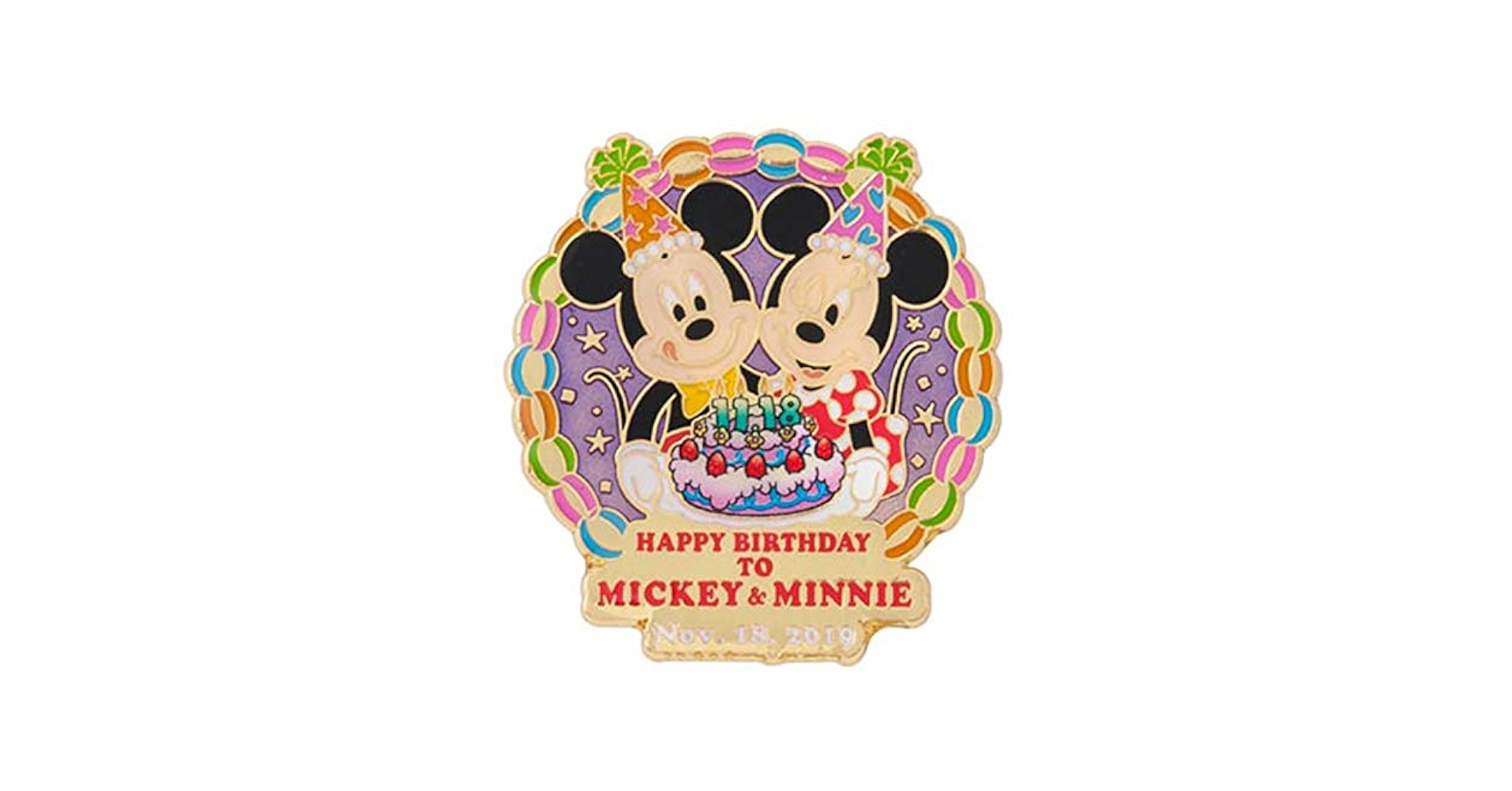 Amazon | ミッキー＆ミニー ピンバッジ お誕生日 バースデー