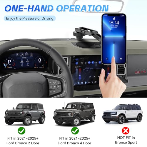KAHCOP Magnetic Phone Mount for Ford Bronco 2021–2025 (2 & 4 Door), Dash Phone Holder Compatible with MagSafe iPhone 12–17 Series, 360° Adjustable, Easy Installation by KAHCOP - Used condition - Image 2