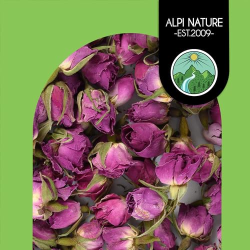 Alpi Nature Rosenblüten getrocknet 100g, Rosenblüten Tee, Rosentee, ganze Rosenknospen getrocknet, Rosen Tee lose