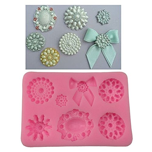 3D Jewelry Brooch Mold Bowknot Brooch Baking Mold for Wedding Birthday Party Cake Cupcake Decoration