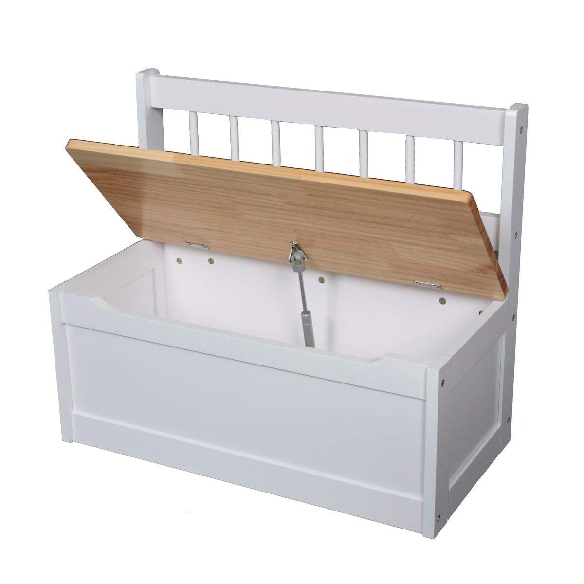 Panca per bambini in legno, colore bianco/naturale, 60 x 50 x 30 cm, per bambini
