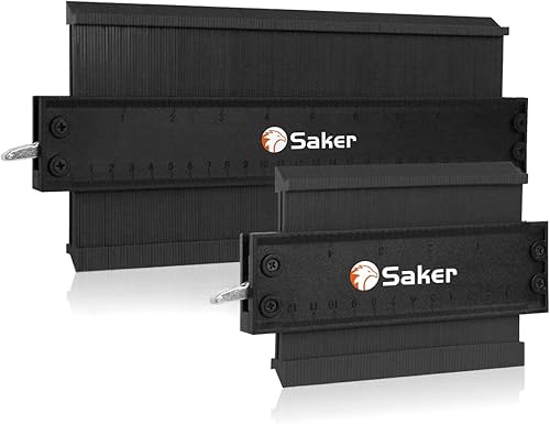 Miniatura 6 de Saker Herramienta de perfil de medidor de contorno de 10 pulgadas y 15 pulgadas, bloqueo ajustable, copia con precisión de forma irregular,