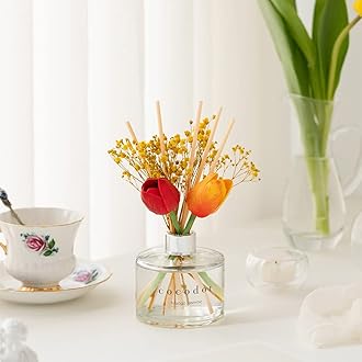 Cocod'or [COCODOR/Floral Bouquet] Tulip Reed diffuser oil 200ml with Tulip Sticks, Best for Home, Kitchen, Bathroom. Diffusers with Sticks