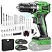 Ginour 21V Bürstenlos Akku Schlagbohrschrauber Set, 50 Nm, 2x2Ah Akku, kompatibel mit Makita 18V Akku & Ladegerät, 2-Gang, 23+3 Stufen, 47-tlg. Zubehör & Koffer, LED, 10mm Bohrmaschine & Akkuschrauber