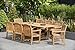 Amazonia Newcastle 9-Piece Outdoor Rectangular Dining Table Set | Certified Teak | Ideal for Patio and Indoors, Light Brown