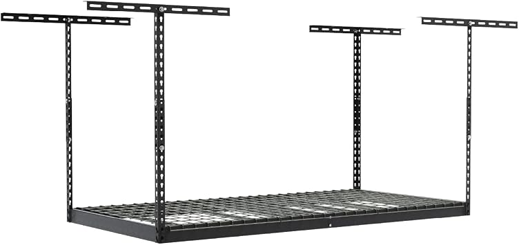 SafeRacks 2x8 Overhead Garage Storage Rack, Gray, 24"-45" Height