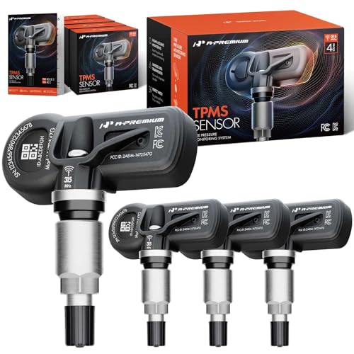 A-Premium 4PCS Pre-Programmed TPMS Sensor Tire Pressure Monitoring Sensor - Compatible with Chevy Silverado GMC Sierra Cadillac Buick Saab Saturn - 315MHz - Replace 13581558 13598772 13598771