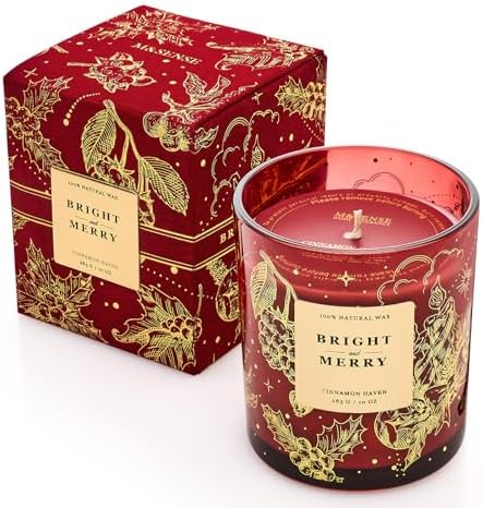 M&SENSE Holiday Scented Candle Gift for Women and Men - Cinnamon ...