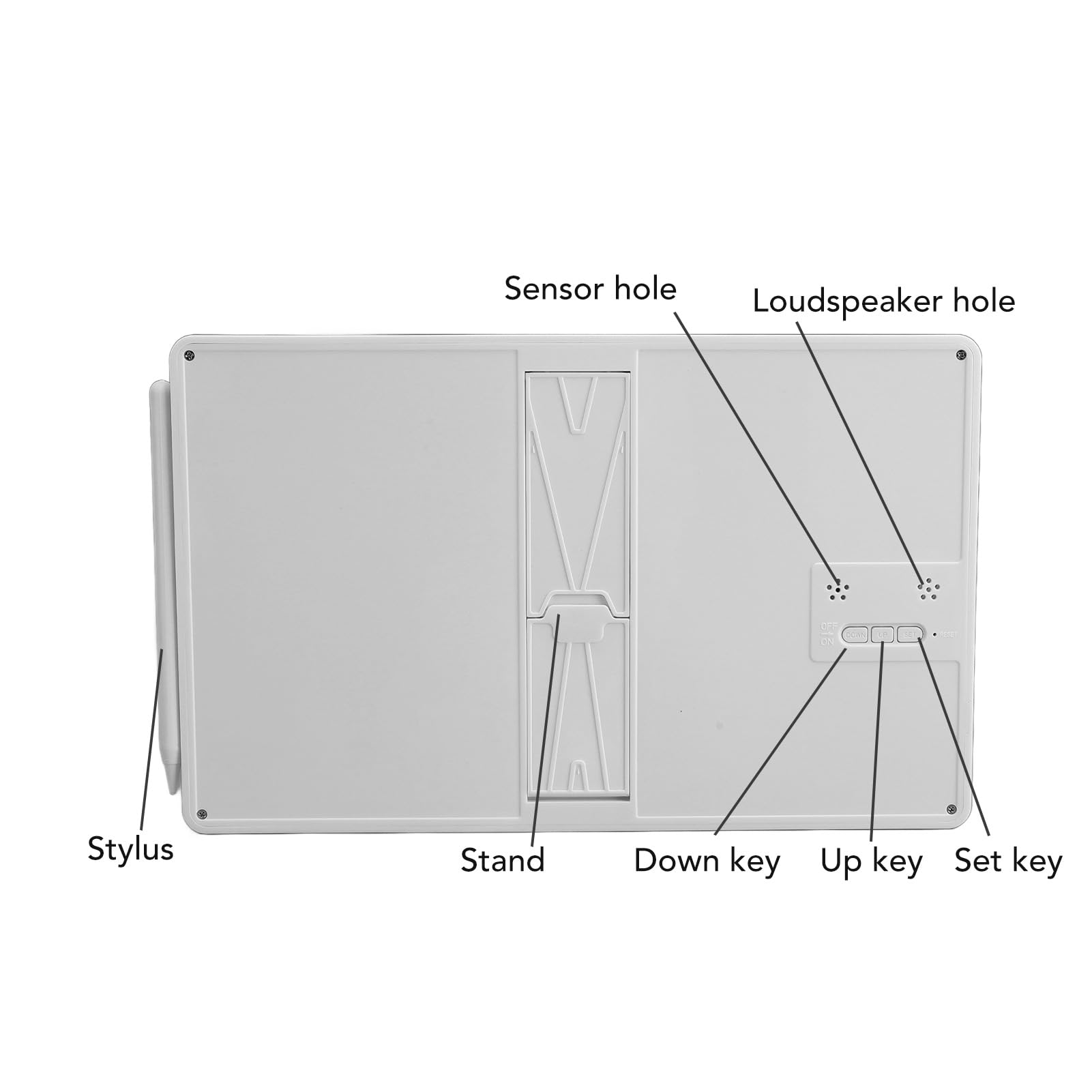 Tavoletta da scrittura LCD Lavagna elettronica ricaricabile da 10 pollici con calendario digitale portatile per ufficio, casa, lavoro (Blanco)