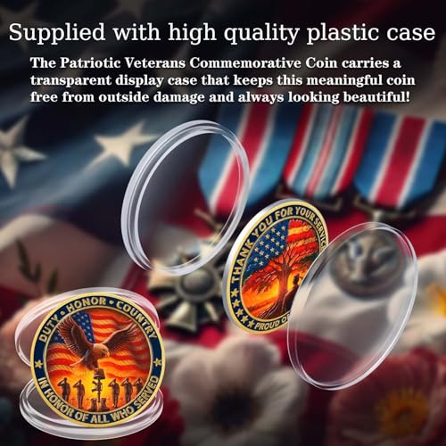 YGLLSSY 24 Pack Veterans Challenge Coins – Thank You for Your Service & in Honor of All Who Served – Bulk Military Gifts for Memorial Day, Veterans Day, Army, Navy, Air Force Recognition by YGLLSSY - Image 5