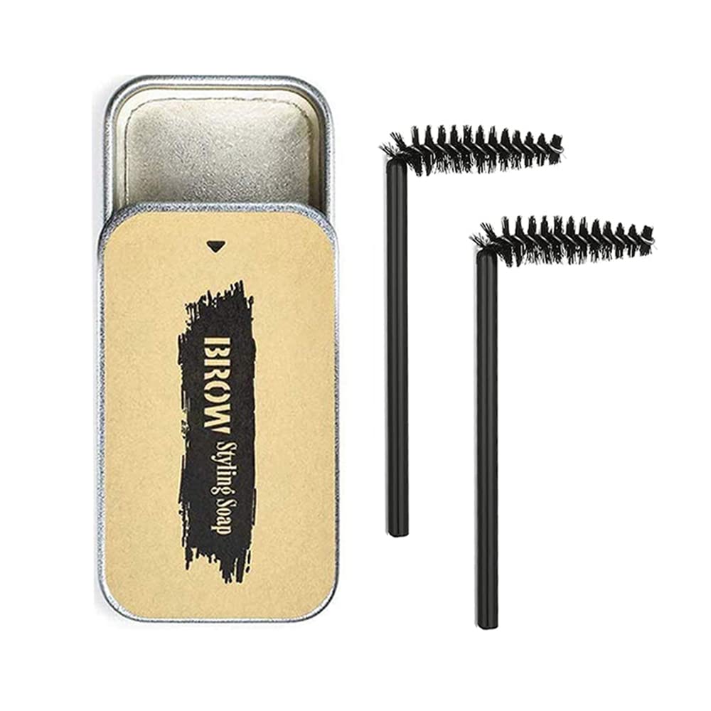 4D Brows Setting Soap with Eyebrow Brush Long Lasting Waterproof Eyebrow Styling Gel Eyebrow Makeup Balm Pomade for Natural Brows