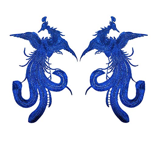 1 Pairs Gold Thread Embroidered Phoenix Cloth Stickers Lady Rider t