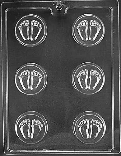 B057 Baby Feet Cookie Chocolate Candy Soap Mold by Grandmama's Goodies with Grandmama's Goodies Brand Exclusive Molding Instructions