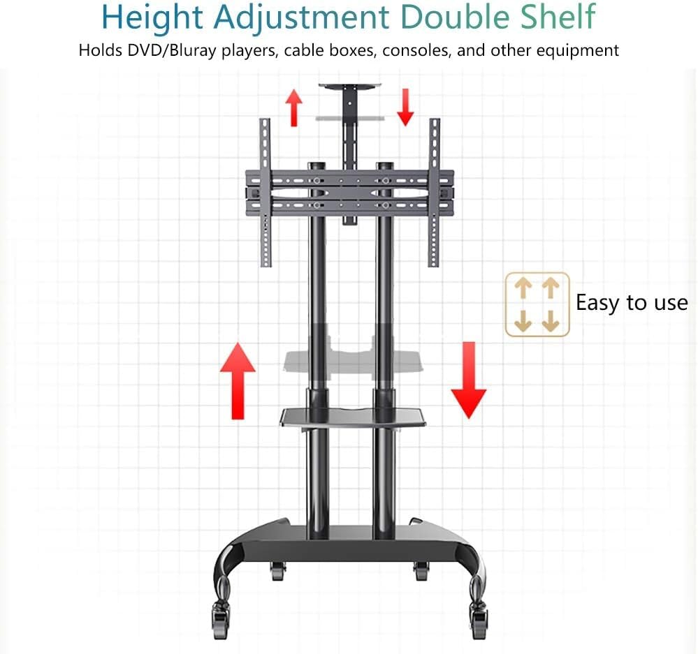Soporte móvil para TV ajustable con ruedas miniatura 6