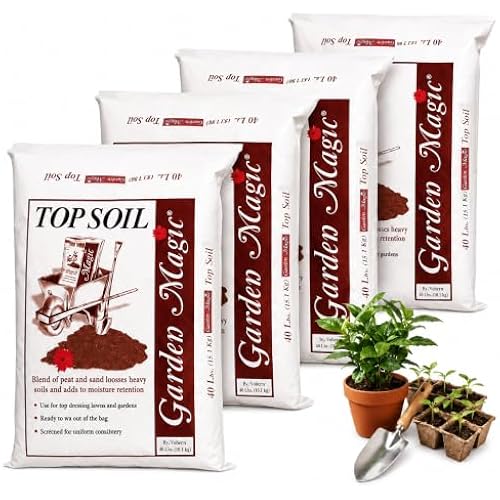 Michigan Peat Garden Magic Organic Potting Topsoil Mix, 40 lb, 4-Pack