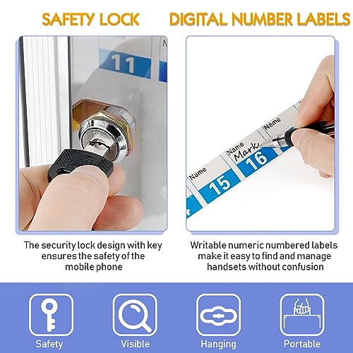 30 Slots Aluminum Alloy Cell Phone Locker, Phone Holder for Classroom by Ozzptuu - Image 6