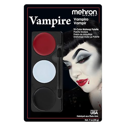 Mehron - Paleta de maquillaje tricolor para Halloween, talla única , Vampire