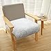 Junovo Premium Soft Square Faux Fur Seat Cushion Plush Sheepskin Chair Cover, 20 in x 20 in White