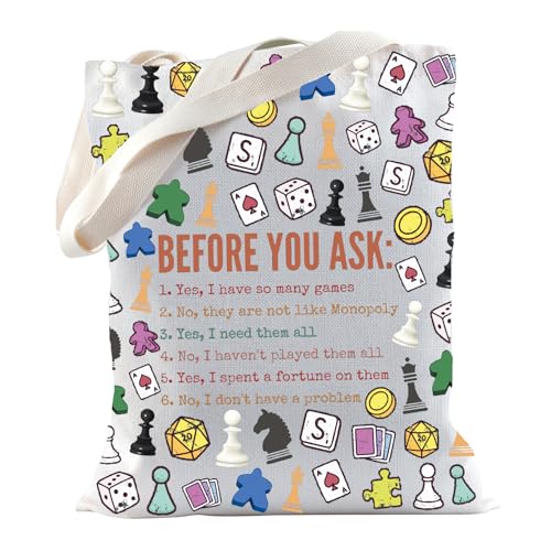 DD Merch DD Board Game Tote Bag for Game Lovers Dungeon Master Gift Game Night RPG Gamer Gift (BEFORE YOU ASK)