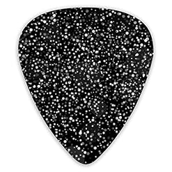 Pics de guitare brillant argent pailleté sur fond noir Premium Picks Sampler 12 paquets – variété de médiators plectres - Les Beatles, Paul McCartney, John Lennon, RIngo Starr, George Harrison