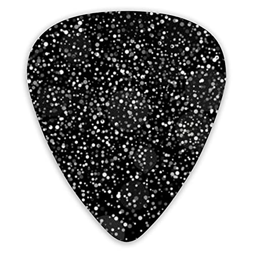 Pics de guitare brillant argent pailleté sur fond noir Premium Picks Sampler 12 paquets – variété de médiators plectres - Les Beatles, Paul McCartney, John Lennon, RIngo Starr, George Harrison Pics de guitare brillant argent pailleté sur fond noir Premium Picks Sampler 12 paquets - variété de médiators plectres