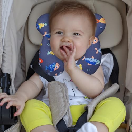 Image of Baby Travel Pillow, Infant Kid's Cushion Soft and Skin Friendly for Car Seat, Pushchair and Stroller (Style G)