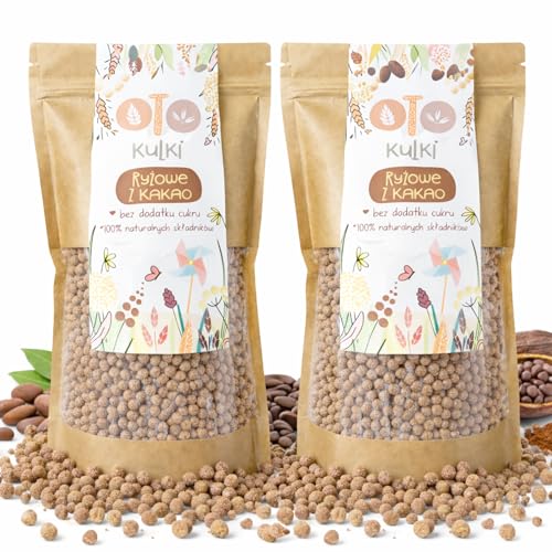 Granola Sans Sucre – Céréales Croquantes au Petit Déjeuner au Cacao à Base de Céréales Soufflées – Billes de Riz comme Alternative au Muesli,...