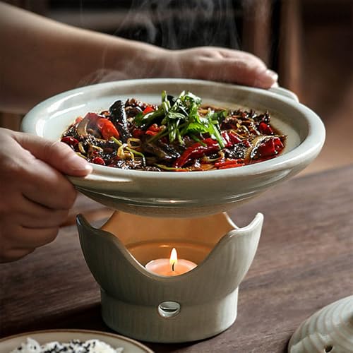 Marmite à soupe en céramique rouge 1000ml avec couvercle