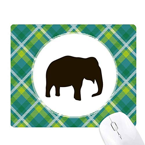 Tapis de souris pixel éléphant noir mignon avec grille verte