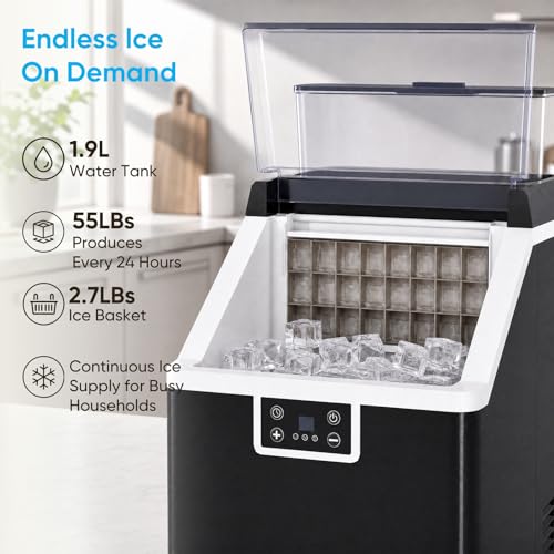 Fabricadora de Hielo Tabu Nugget 55 lbs 24h Negro miniatura 3
