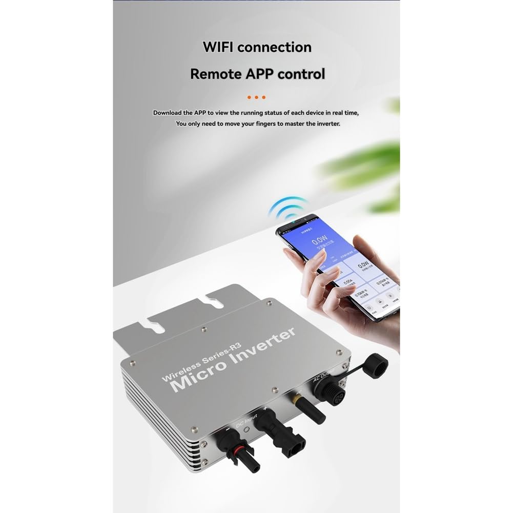 Onduleur Solaire 400W Grid Tie MPPT Micro Inverter 230V/120V avec Support WIFI pour Système de Génération de Puissance Photovoltaïque Extérieur