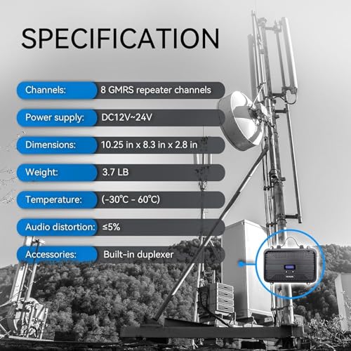 Image of Retevis RT97S GMRS Repeater, RT97 Upgraded Version, Survival Radio Repeater, Full Duplex Long Range with Mic, Compatible with Raspberry Pi, LCD Screen for Emergency, Warehouse and Logistics(1 Pack)