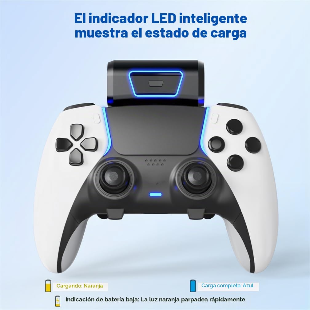 Cargador inalámbrico de 1900 mAh para mando de juegos PS5, batería recargable para PS5 Gamepad