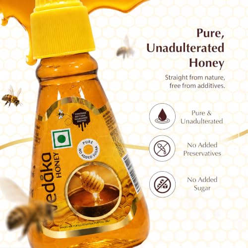 Image of Amazon Brand - Vedaka Squeezy Honey | 800 g | (400 g x Pack of 2) | No Added Sugar | Rich in Antioxidants | Source of Nutrition & Energy