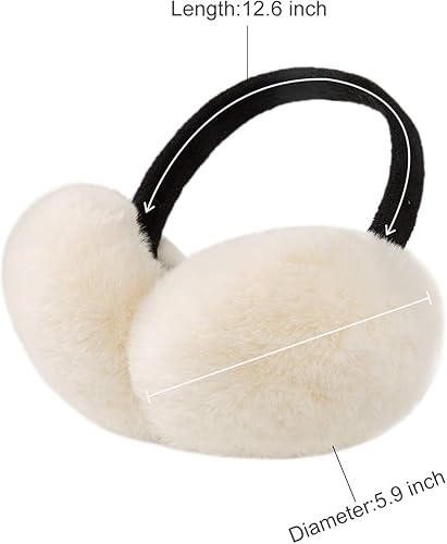 Miniatura 5 de Surblue - Lindas orejeras peludas de animales con diadema para invierno, cálidas, calentador de orejas de piel para exteriores